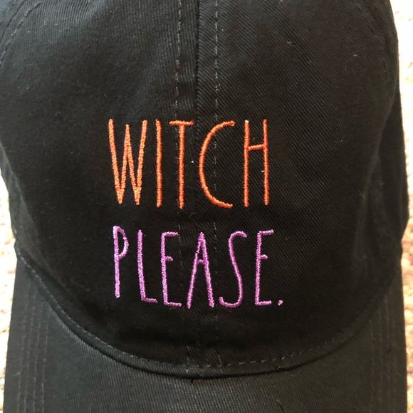 ๐ HP ๐ ๐ Rae Dunn WITCH PLEASE Baseball Hat Black - Picture 3 of 7